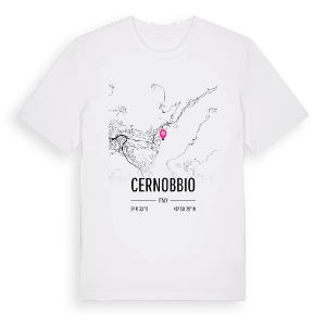 Cernobbio karta t-shirt – ekologisk bomull t-shirt från Pinshirt