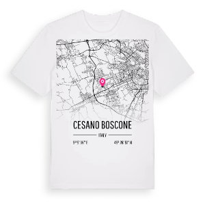 Cesano Boscone karta t-shirt – ekologisk bomull t-shirt från Pinshirt