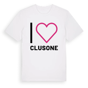 Jag älskar Clusone t-shirt stort tryck – ekologisk bomull t-shirt från Pinshirt