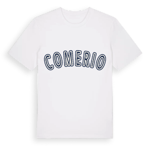 Comerio college t-shirt – ekologisk bomull t-shirt från Pinshirt