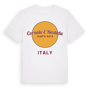 Cornale e Bastida cirkel t-shirt – ekologisk bomull t-shirt från Pinshirt