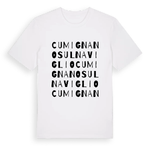 Cumignano sul Naviglio ordlek t-shirt – ekologisk bomull t-shirt från Pinshirt