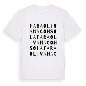Fara Olivana con Sola ordlek t-shirt – ekologisk bomull t-shirt från Pinshirt