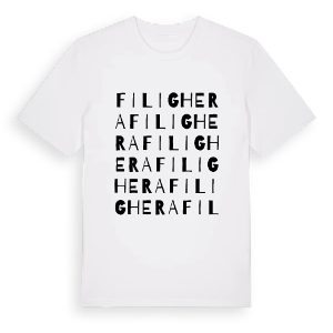 Filighera ordlek t-shirt – ekologisk bomull t-shirt från Pinshirt