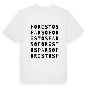Foresto Sparso ordlek t-shirt – ekologisk bomull t-shirt från Pinshirt