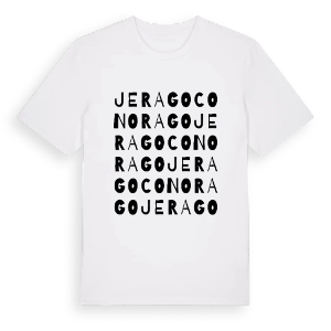 Jerago con Orago ordlek t-shirt – ekologisk bomull t-shirt från Pinshirt