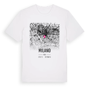 Milano karta t-shirt – ekologisk bomull t-shirt från Pinshirt