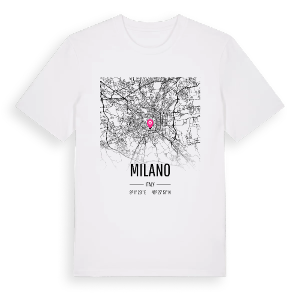 Milano karta t-shirt – ekologisk bomull t-shirt från Pinshirt