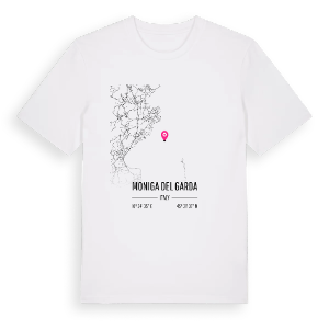 Moniga del Garda karta t-shirt – ekologisk bomull t-shirt från Pinshirt