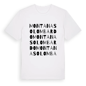 Montanaso Lombardo ordlek t-shirt – ekologisk bomull t-shirt från Pinshirt