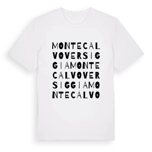 Montecalvo Versiggia ordlek t-shirt – ekologisk bomull t-shirt från Pinshirt