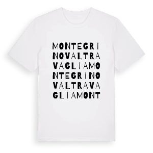 Montegrino Valtravaglia ordlek t-shirt – ekologisk bomull t-shirt från Pinshirt