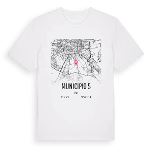 Municipio 5 karta t-shirt – ekologisk bomull t-shirt från Pinshirt