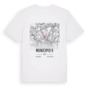 Municipio 9 karta t-shirt – ekologisk bomull t-shirt från Pinshirt