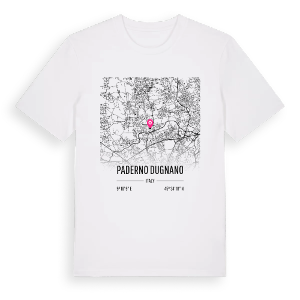 Paderno Dugnano karta t-shirt – ekologisk bomull t-shirt från Pinshirt
