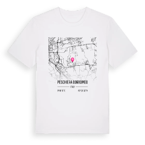 Peschiera Borromeo karta t-shirt – ekologisk bomull t-shirt från Pinshirt