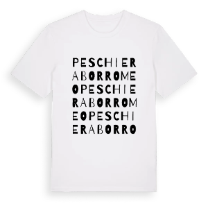 Peschiera Borromeo ordlek t-shirt – ekologisk bomull t-shirt från Pinshirt