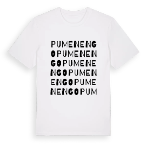 Pumenengo ordlek t-shirt – ekologisk bomull t-shirt från Pinshirt