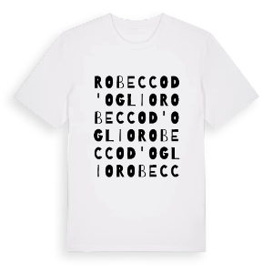 Robecco d'Oglio ordlek t-shirt – ekologisk bomull t-shirt från Pinshirt