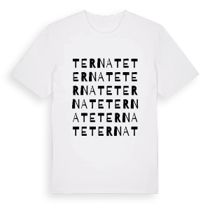 Ternate ordlek t-shirt – ekologisk bomull t-shirt från Pinshirt