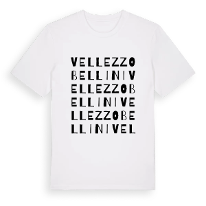 Vellezzo Bellini ordlek t-shirt – ekologisk bomull t-shirt från Pinshirt