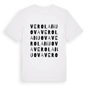 Verolanuova ordlek t-shirt – ekologisk bomull t-shirt från Pinshirt