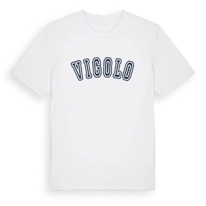 Vigolo college t-shirt – ekologisk bomull t-shirt från Pinshirt