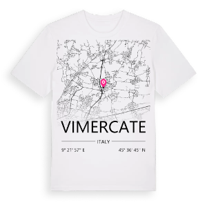 Vimercate karta t-shirt – ekologisk bomull t-shirt från Pinshirt