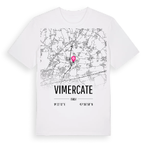 Vimercate karta t-shirt – ekologisk bomull t-shirt från Pinshirt