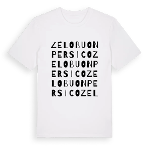 Zelo Buon Persico ordlek t-shirt – ekologisk bomull t-shirt från Pinshirt
