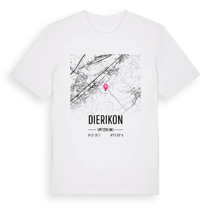 Dierikon karta t-shirt – ekologisk bomull t-shirt från Pinshirt