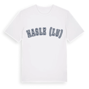 Hasle (LU) college t-shirt – ekologisk bomull t-shirt från Pinshirt