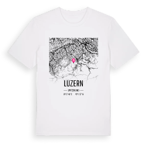 Luzern karta t-shirt – ekologisk bomull t-shirt från Pinshirt