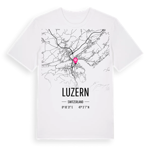Luzern karta t-shirt – ekologisk bomull t-shirt från Pinshirt