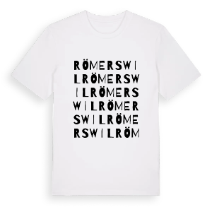 Römerswil ordlek t-shirt – ekologisk bomull t-shirt från Pinshirt