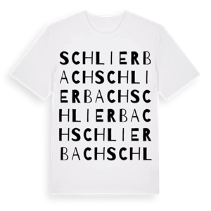 Schlierbach ordlek t-shirt – ekologisk bomull t-shirt från Pinshirt