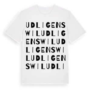 Udligenswil ordlek t-shirt – ekologisk bomull t-shirt från Pinshirt