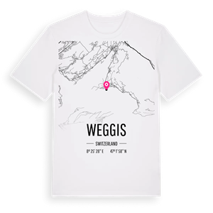 Weggis karta t-shirt – ekologisk bomull t-shirt från Pinshirt