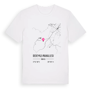 Dedeyazı Mahallesi karta t-shirt – ekologisk bomull t-shirt från Pinshirt