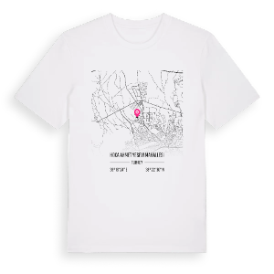 Hoca Ahmet Yesevi Mahallesi karta t-shirt – ekologisk bomull t-shirt från Pinshirt