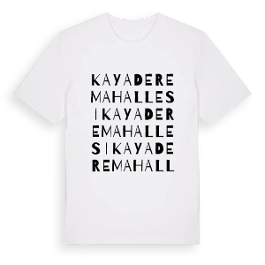 Kayadere Mahallesi ordlek t-shirt – ekologisk bomull t-shirt från Pinshirt