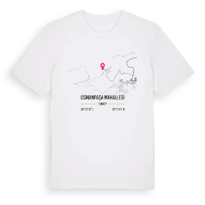 Osmanpaşa Mahallesi karta t-shirt – ekologisk bomull t-shirt från Pinshirt