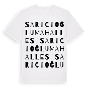 Sarıcıoğlu Mahallesi ordlek t-shirt – ekologisk bomull t-shirt från Pinshirt