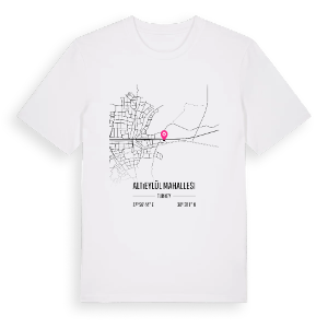 Altıeylül Mahallesi karta t-shirt – ekologisk bomull t-shirt från Pinshirt