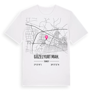Güzelyurt Mah. karta t-shirt – ekologisk bomull t-shirt från Pinshirt