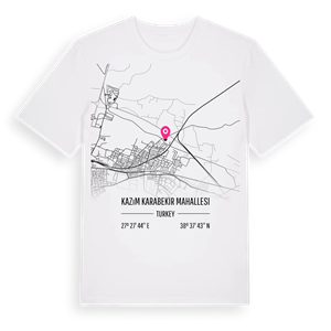 Kazım Karabekir Mahallesi karta t-shirt – ekologisk bomull t-shirt från Pinshirt