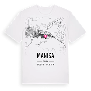 Manisa karta t-shirt – ekologisk bomull t-shirt från Pinshirt
