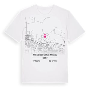Mareşal Fevzi Çakmak Mahallesi karta t-shirt – ekologisk bomull t-shirt från Pinshirt
