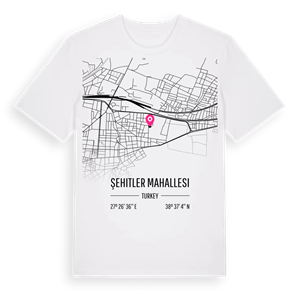 Şehitler Mahallesi karta t-shirt – ekologisk bomull t-shirt från Pinshirt