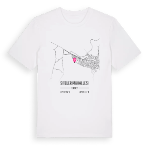 Siteler Mahallesi karta t-shirt – ekologisk bomull t-shirt från Pinshirt